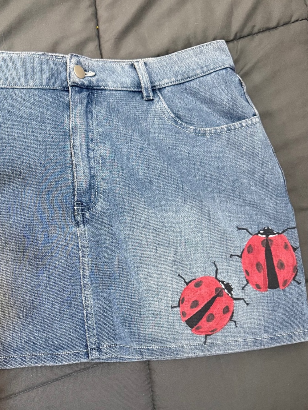 Jean skirt ladybugs XL